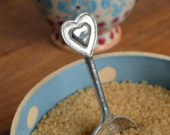 10th Anniversary Heart Pewter Love Spoon | Small Wedding Gift | 10 Year Anniversary | Tin Anniversary Gift | 10th Wedding Anniversary Gift