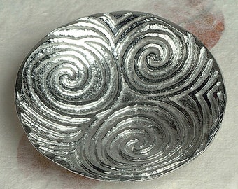 Spiral Of Life Pewter Trinket Dish - Celtic Spiral Gifts - Triskele Gifts - Triskelion Gifts - Neolithic Spirals