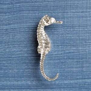 Seahorse Cupboard Handle (right facing) | Solid Pewter Bathroom Cabinet Door Pull Knobs | Made With Finesse