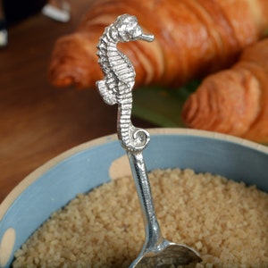Seahorse Small Spoon, Seahorse Sugar Spoon. Useful Nautical Gifts, Seahorse Gifts To Use Every Day image 1