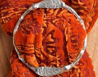 Sycamore Key Pewter Scarf Ring: Nature Lover Accessory
