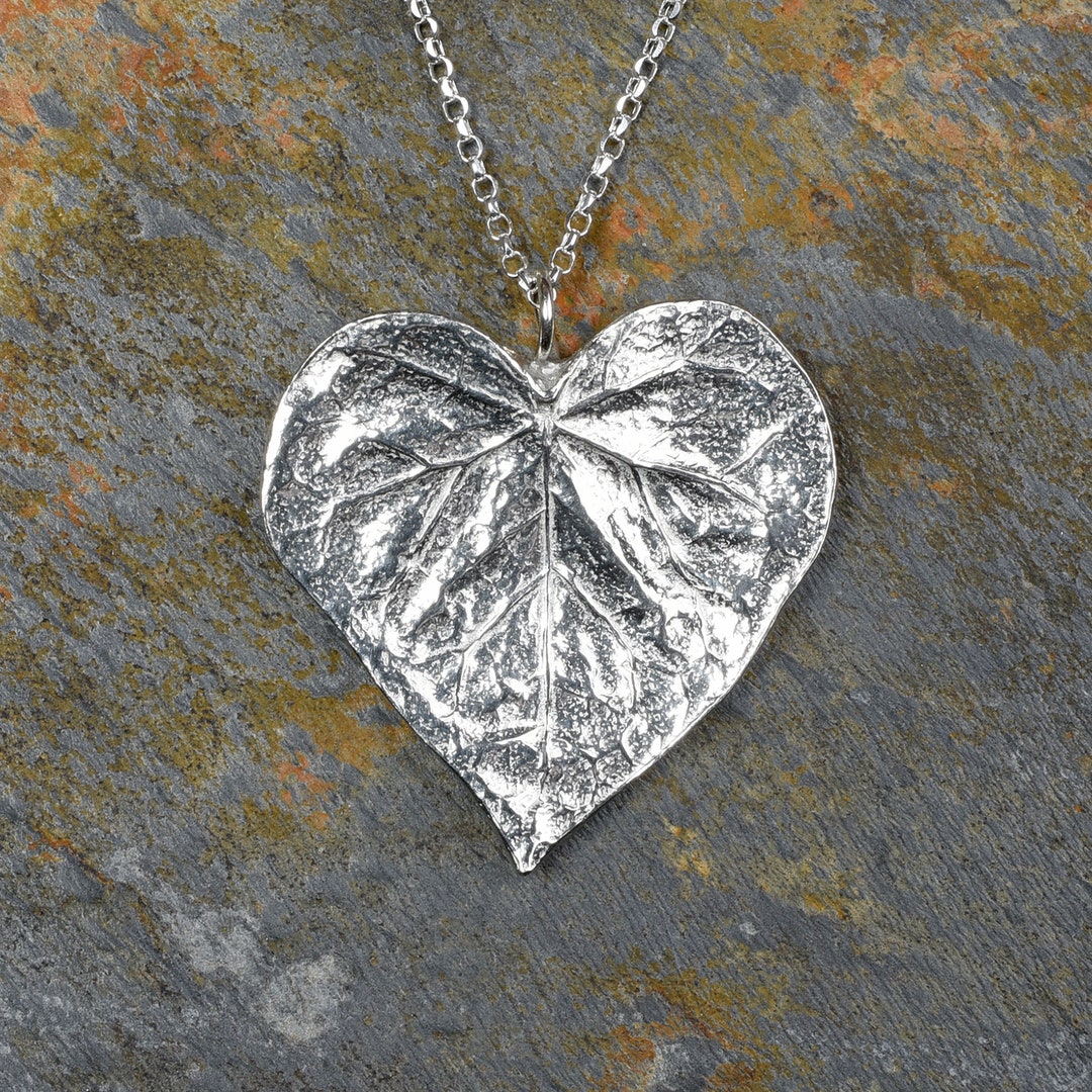 Heart Leaf Necklace - Tin Anniversary Gifts for Her - 10th Anniversary ...