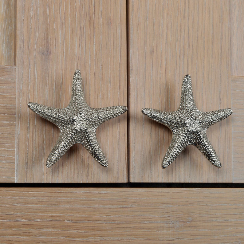 Starfish large Solid Fine Pewter Knobs UK Handmade Etsy