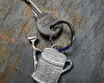 Watering Can Pewter Keyring Handmade English Pewter Key Chains