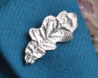 Oak Leaf Pewter Brooch | Oak Leaf Jewellery Gifts | Nature Jewellery Gifts For Her