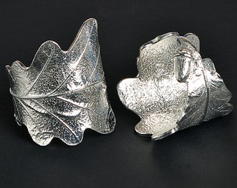 Oak Leaf and Acorn Pewter Serviette Rings - Napkin Rings (Pair) - Handmade Pewter Tableware - Oak Leaf Gifts - Housewarming Gifts