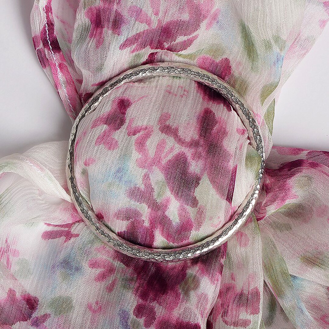 Plain Beaten Texture Solid English Pewter Small Scarf Ring Scarf