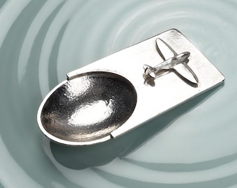 Personalized Pewter Spitfire Coffee Scoop: Engraved Caddy Spoon