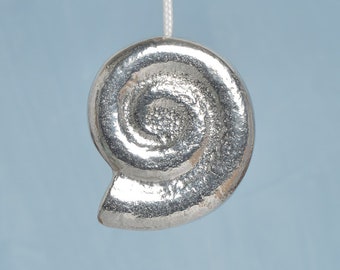 Pewter Ammonite Light Pull: UK Handmade Bathroom Cord
