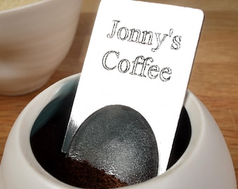 Personalized Coffee Scoop – Handcrafted Pewter Caddy Spoon