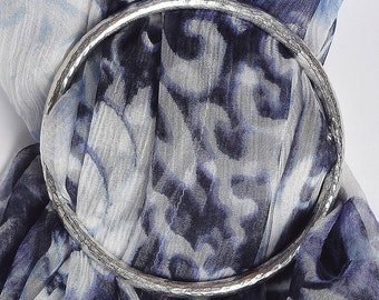 Beaten Texture Pewter Scarf Ring (Large) | Handmade In England