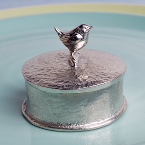 Wren Bird Personalised Pewter Trinket Box Engraved Gifts For Bird Lovers Bird Gifts Presents for Bird Lovers Tin Anniversary Gifts image 2