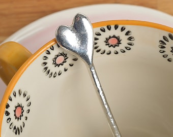 Heart Pewter Teaspoon | 10 Year Anniversary Gift, 10th Tin Wedding Anniversary Gift