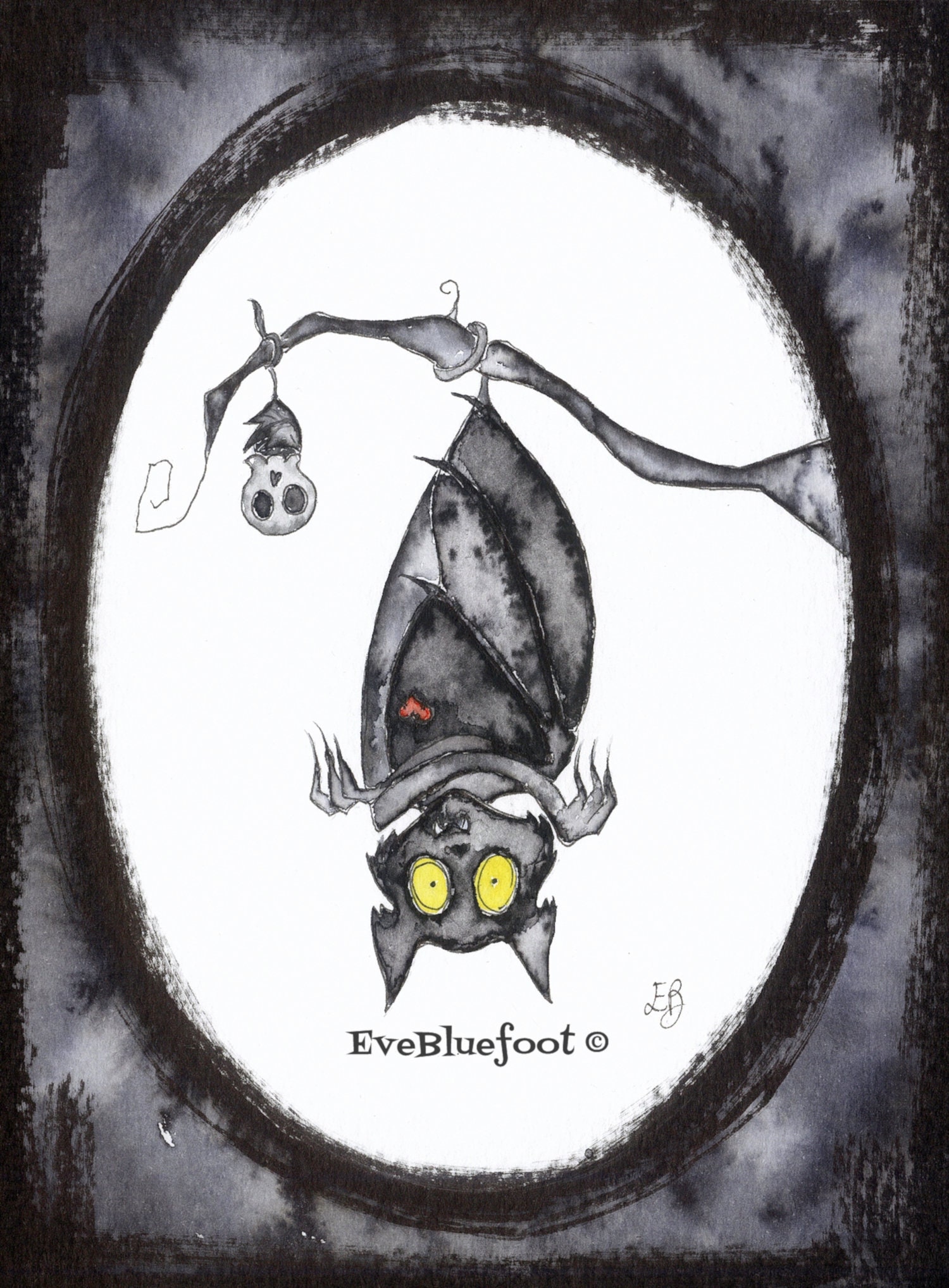 Upside Down Bat Illustration Print Bat Mini Painting Cartoon - Etsy Upside Down Bat Illustration Print Bat Mini Painting Cartoon - Etsy