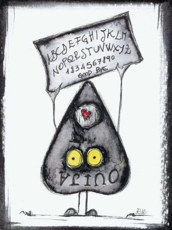 Ouija Board Illustration Ouija Print Halloween Card Mini Etsy