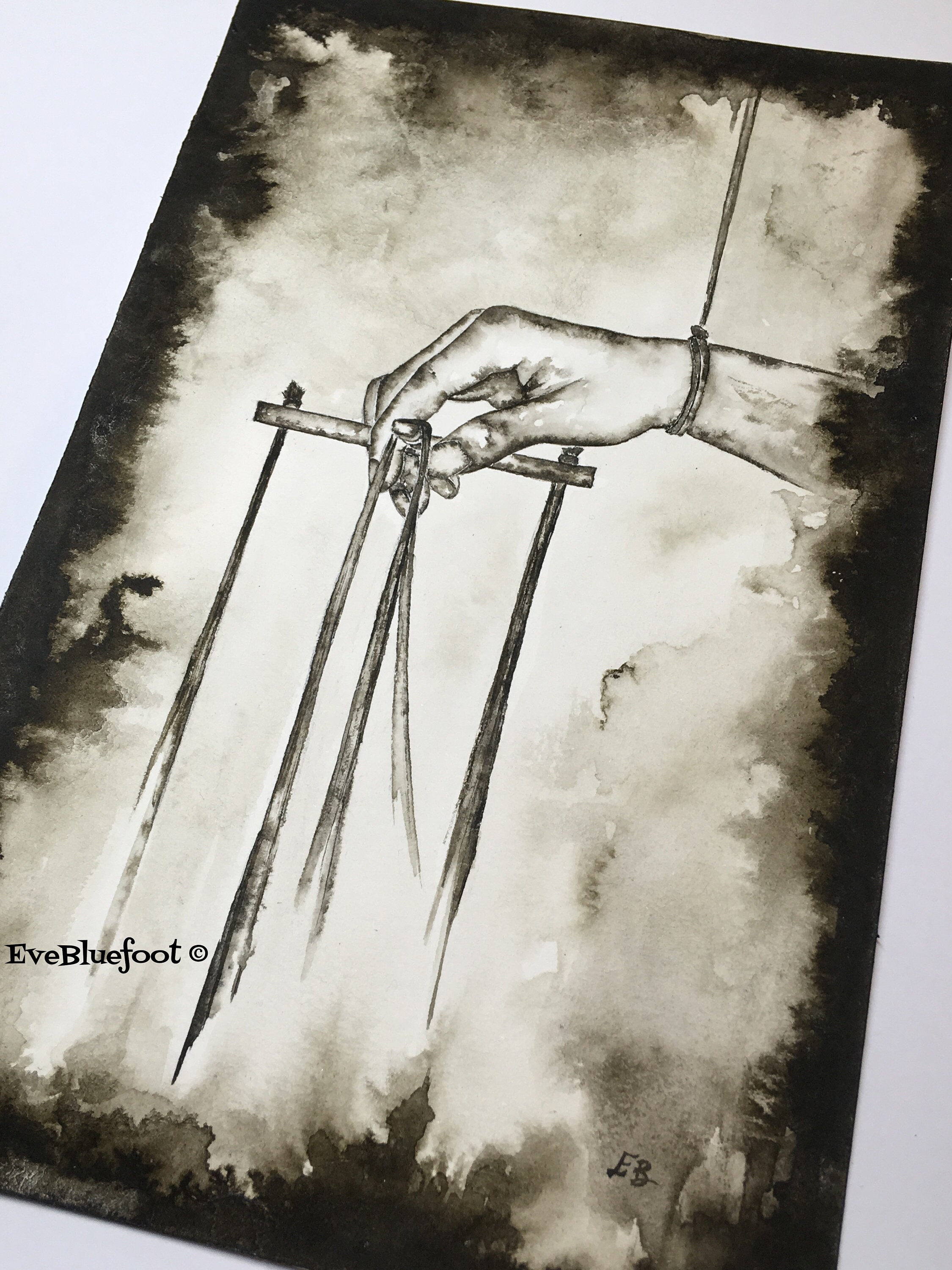 Original Painting the Puppeteer Dark Art Human - Etsy