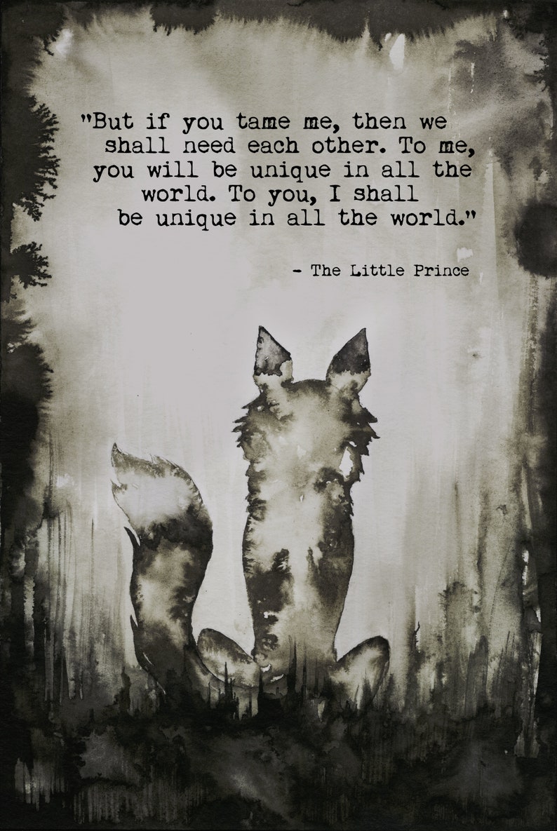 Little Prince Fox Illistration Little Prince Fox Gloomy Art | Etsy