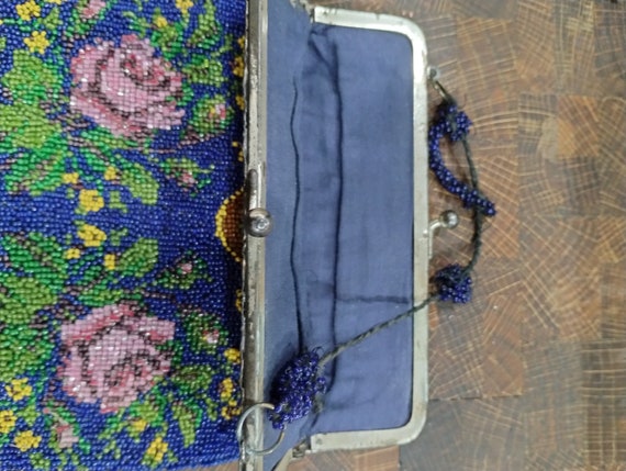 Antique beaded fringed purse - image 2