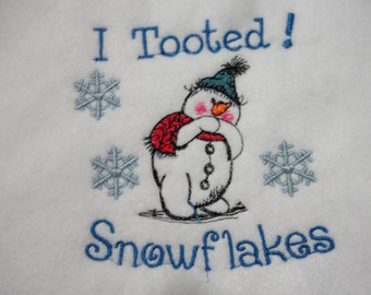 Toilet Paper Design Snowman I tooted snowflakes snowman Christmas embroidery design for toilet paper or towels and others