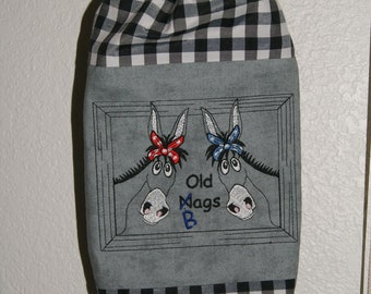 Donkey Old Nags Bags Embroidery Digital Design Bag Holder