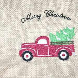 Red Red Pick Up Vintage Truck with Christmas Tree  Embroidery Digital Design 4x4 Toilet Paper design also.