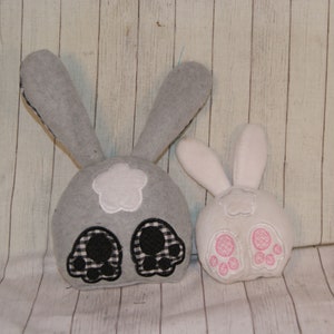 Bunny Rabbit 3D Butt en Head Applique Pillow Stuffie Plush Machine Borduurontwerp ITH In The Hoop 4 maten afbeelding 6