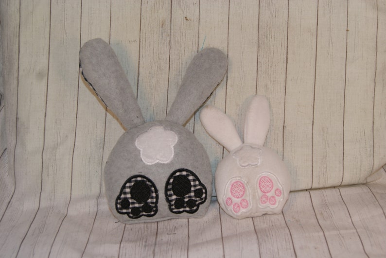 Bunny Rabbit 3D Butt en Head Applique Pillow Stuffie Plush Machine Borduurontwerp ITH In The Hoop 4 maten afbeelding 6