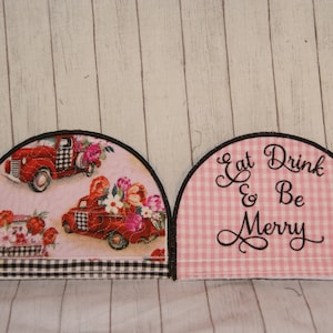 Schlichter Serviettenhalter Bezug Stipple Quilted Design- Maschinenstickerei Design 5x7