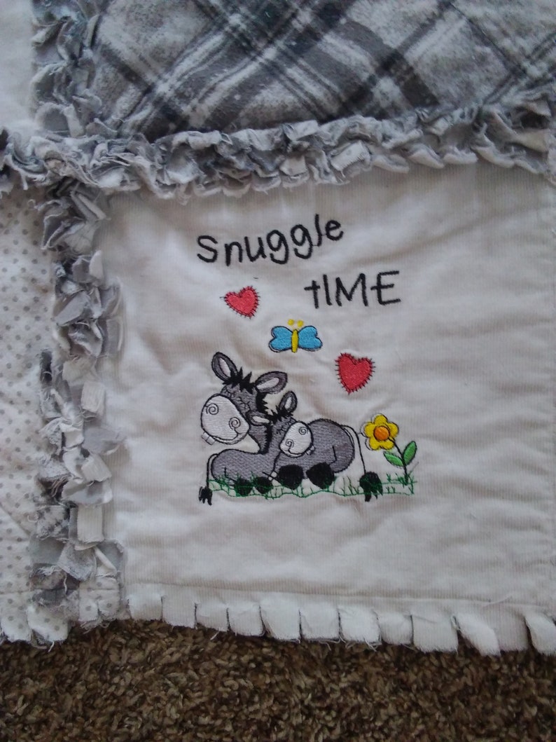 Snuggle Donkey Stick Quilt Set 8 Embroidery Digital Designs in Size 4x4 Bye Bye Story Nursery Feedin Cranky for Baby Bath Play Nap