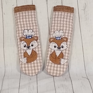 Foxy Chef Skillet Pan Handle Sleeve Holder Pot Holder Machine Embroidery Design 5x7
