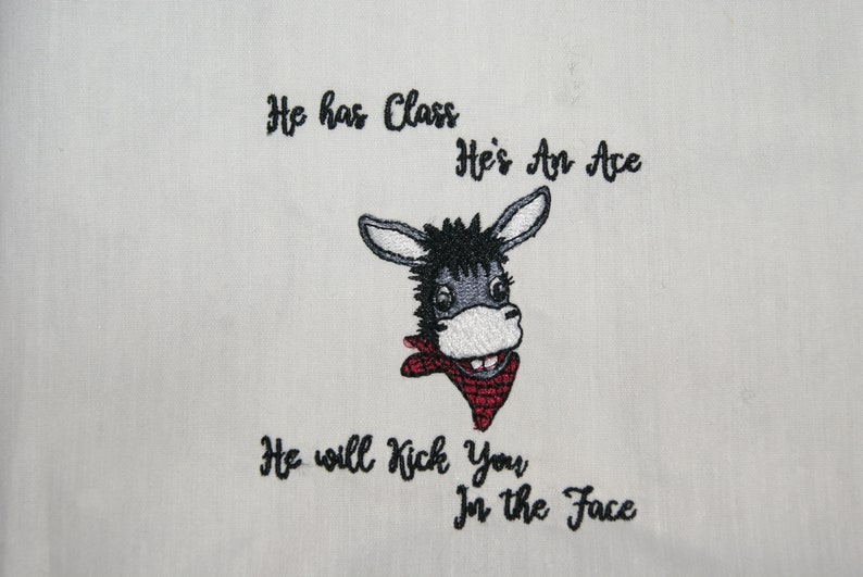 Donkey Girl andor Boy 2 Files l kick you in the face Filled Embroidery Digital Design 4x4 5x7 Floral Roses Headband