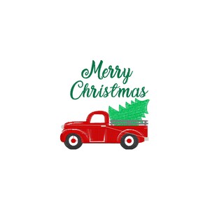 Toilet Paper Design Red Truck Seasonal  Pick Up Truck Bundle 4x4 Embroidery Design for Toilet Paper