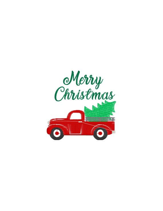 Toilet Paper Design Red Truck Seasonal  Pick Up Truck Bundle 4x4 Embroidery Design for Toilet Paper