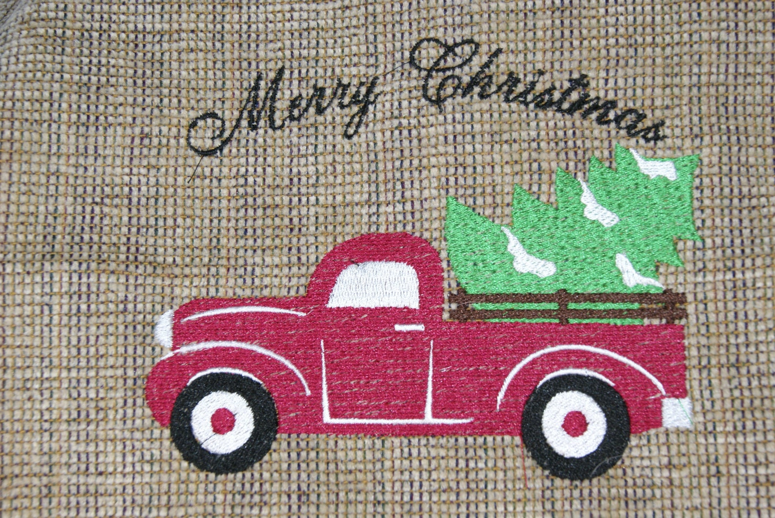 Red red pick up vintage truck with christmas tree jessecmault  etsy