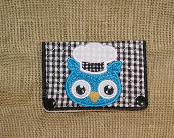 Porte-serviette de cuisine chef hibou Topper broderie machine numérique 5 x 7