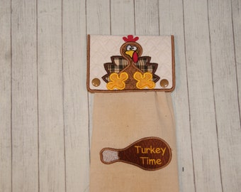 Turkey Time Applique Towel Topper Machine Embroidery Digital Design 5x7