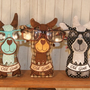 Old Goat Eye Glasses Holder Stuffie Plush 5x7 Machine Embroidery Design