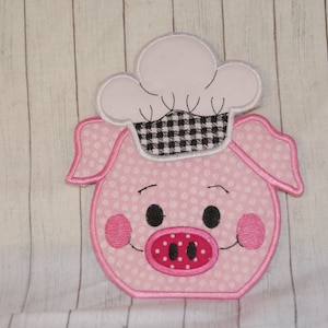 Piglet Chef APPLIQUE Machine Embroidery Design 3 Sizes