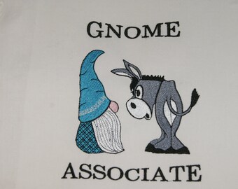 Gnome Donkey  Embroidery Design Filled Associate 4x4 5x7