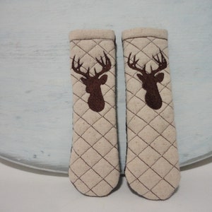 Deer In the Hoop Skillet Pan Handle Sleeve Pot Holder Embroidery Digital Design 5x7