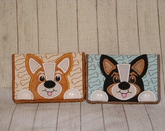 Corgi chien Applique porte-serviette Topper Machine broderie Digital Design 5 x 7