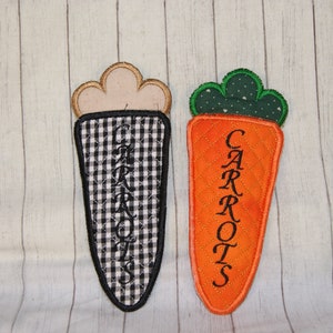 Carrot Skillet Pan Handle Sleeve Pot Holder Machine Embroidery Design 5x7 In The Hoop ITH