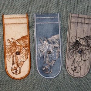 Horse Head Sketch Pan Handle Sleeve Pot Holder Machine Embroidery Design 5x7 In The Hoop ITH