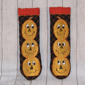 Pumpkin Jack O Lantern Skillet Handle Pot Holder In the Hoop Machine Embroidery Design Requires 5x7 Hoop