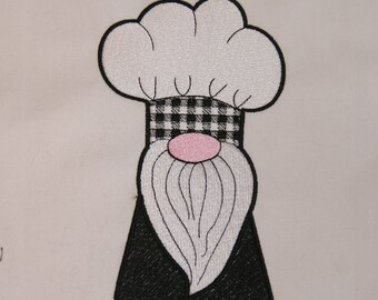 Gnome Kitchen Chef BOY Only ** FILLED DESIGN** Embroidery Digital Design 5x7