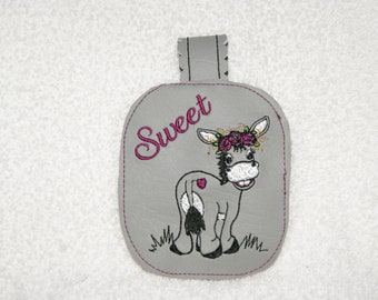 Key FOB Sweet Girl Sweet Girl Floral Headband Card Holder Snap Tab Embroidery Digital Design Digital Design 4x4 and 5x7 Key FOB Sweet Girl