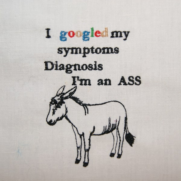 Donkey Googled Embroidery Digital Design 3 Sizes