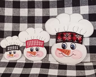 Snowman APPLIQUE Trivet and or Coaster Mug Rug  Machine Embroidery Digital Design 3 Sizes