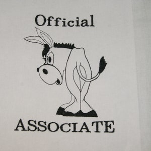 Donkey Toilet Paper Embroidery Design Outlined Official Associate 4x4 5x7