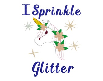 Toilet Paper Design Unicorn I Sprinkle Glitter Unicorn Embroidery Design for Toilet Paper Towel Aprons Digital File